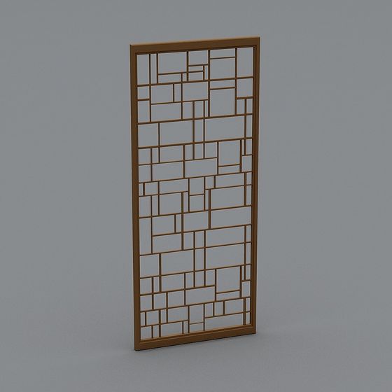 Elegant Geometric Partition Screen 3D Model