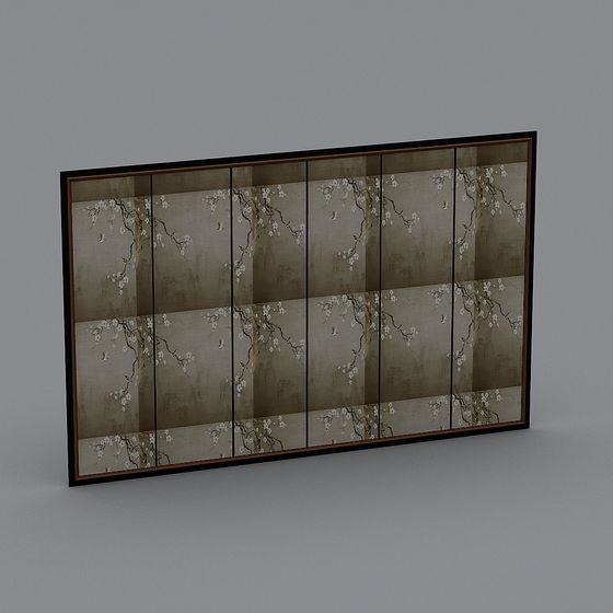 Plum Blossom Folding Screen 3D Model