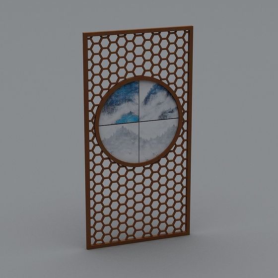 Honeycomb Window Low-Poly 3D Model