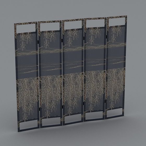Modern Glass Partition Screen 3D model