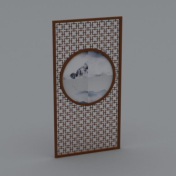 Eastern Screen Low-Poly High-Detail 3D Model