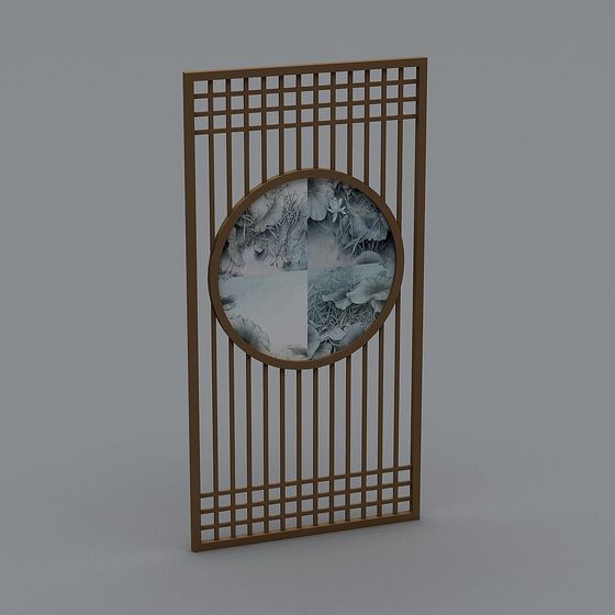 Elegant Low-Poly Garden Screen 3D model