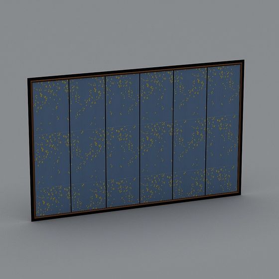 Elegant Folding Screen 3D model