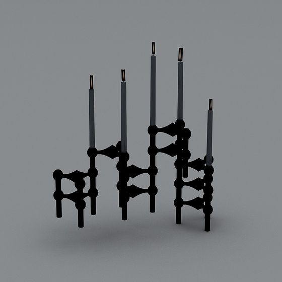 Elegant Low-Poly Candelabra 3D model