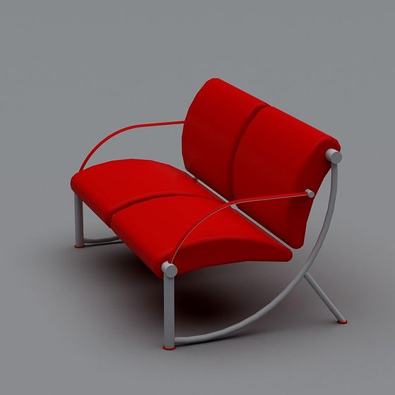 Red Curve Chair 3D model