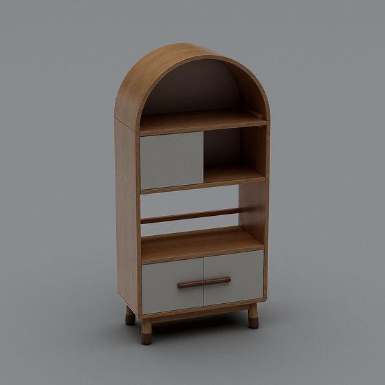 Modern Low-Poly Bookshelf 3D model