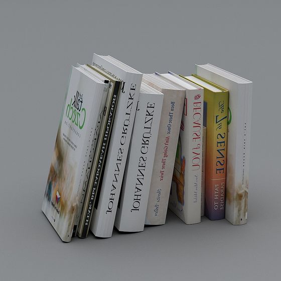 Artistic Book Stack 3D model