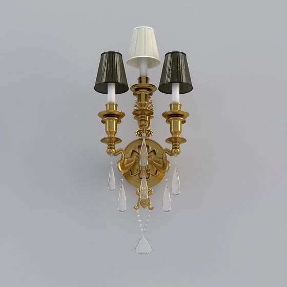 Luxury Neoclassic Wall Lamp 3D Model - Elegant Metal Design