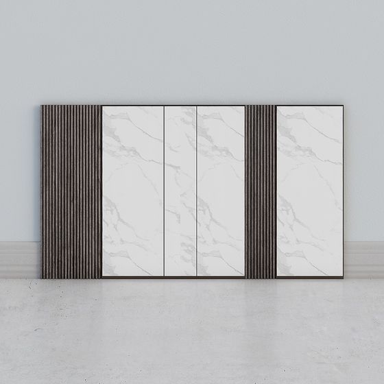 Elegant Marble Sliding Doors 3D model