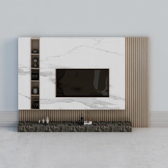 Elegant Modern 3D Model TV Cabinet