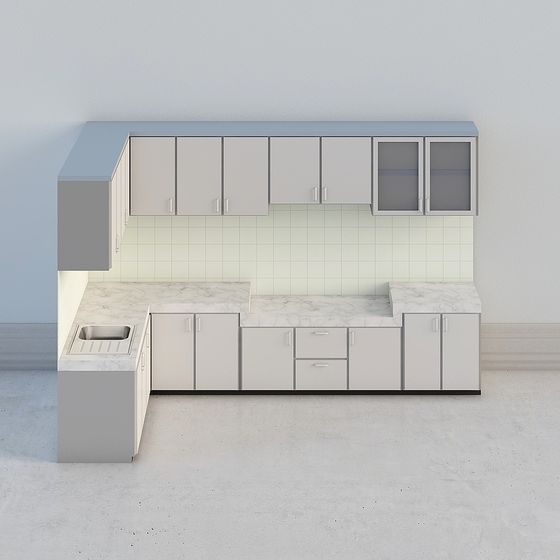 Elegant Low-Poly Kitchen 3D model Design