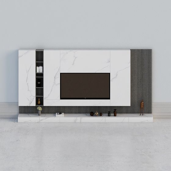 Stylish Modern TV Stand 3D model for Creative Projects