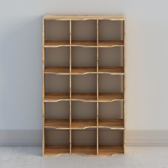 Stylish Low-Poly Bookshelf 3D model for Contemporary Spaces