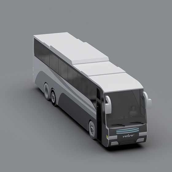 Futuristic Low-Poly Bus 3D model