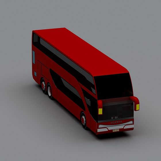 Stylish Double-Decker Bus 3D model