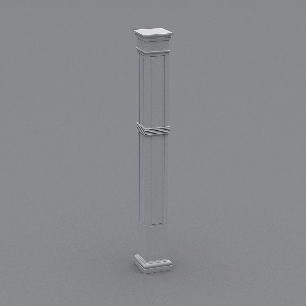 Elegant Low-Poly Column 3D Model for Modern Design