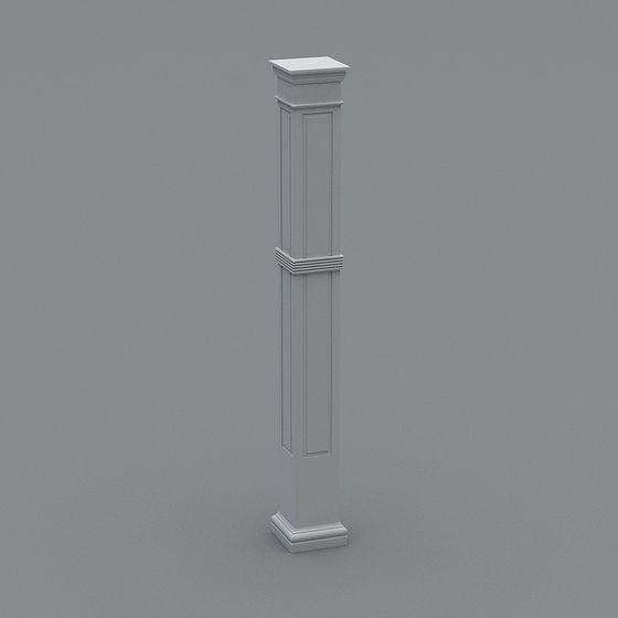 Elegant Low-Poly Column 3D Model for Modern Design