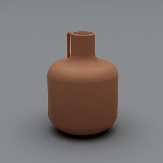 Vase en céramique large à rayures neutres