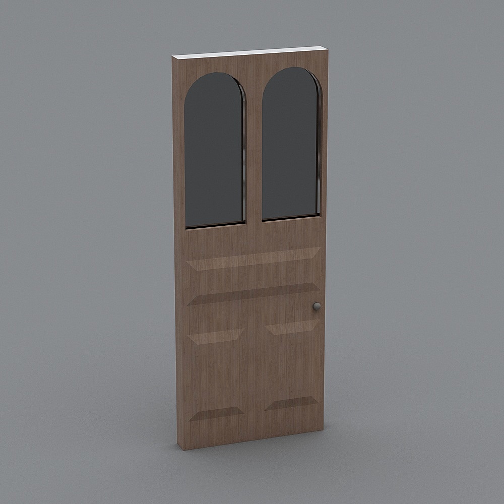 Arched Glass Door 3D model for Modern Interiors
