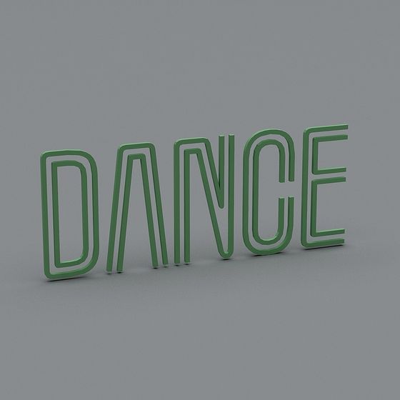 Dynamic Low-Poly 'DANCE' 3D model