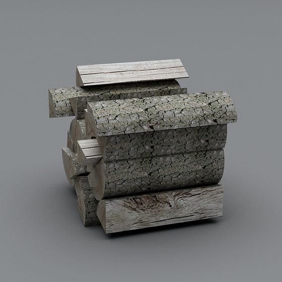 Abandoned Wood Cabin Low Poly 3D model