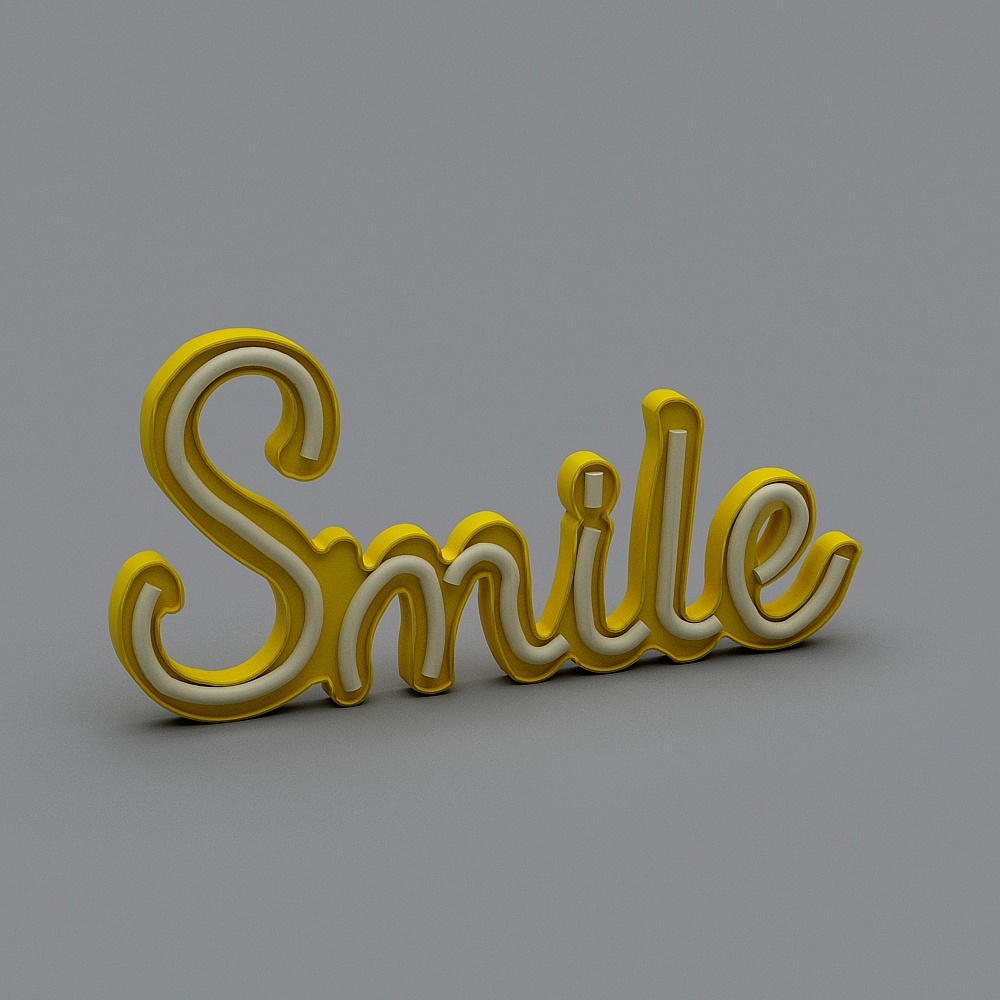 Bright Yellow 'Smile' 3D model