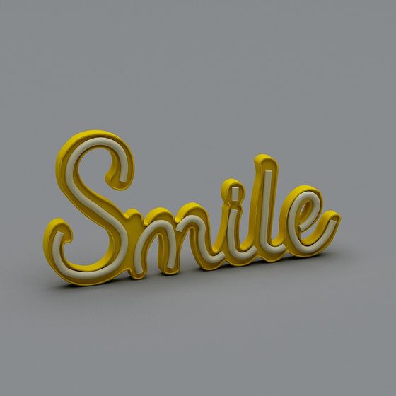 Vibrant 'Smile' 3D model for Creative Projects