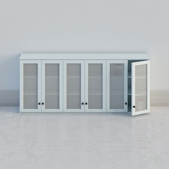 Glass Display Cabinet 3D model with Minimalist Design