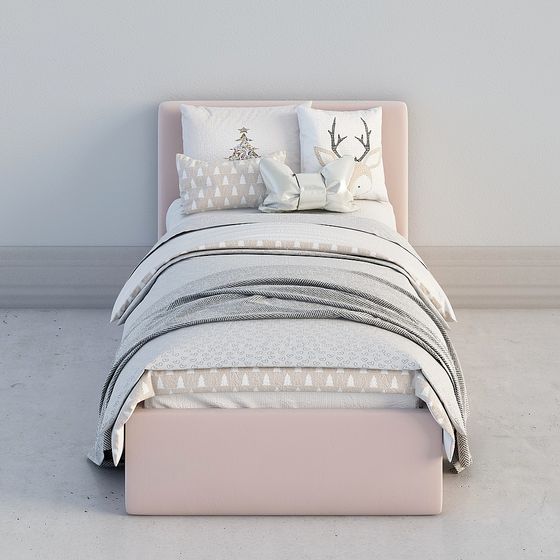 Elegant Low-Poly Bed 3D model for Modern Interiors