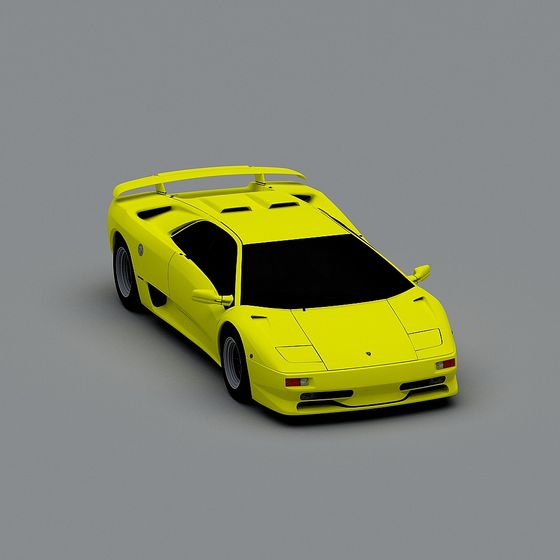 Neon Lightning 3D model - Futuristic Yellow Sports Car
