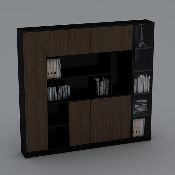 Elegant Low-Poly Bookshelf 3D Model