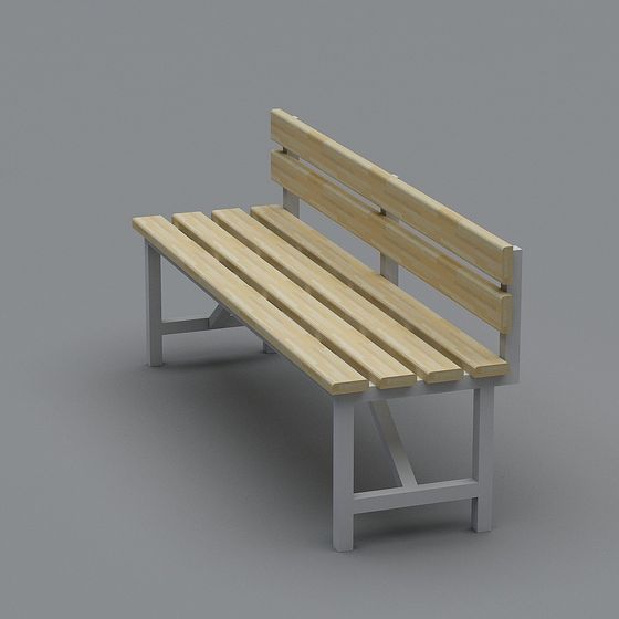 Modern Wooden Bench 3D model
