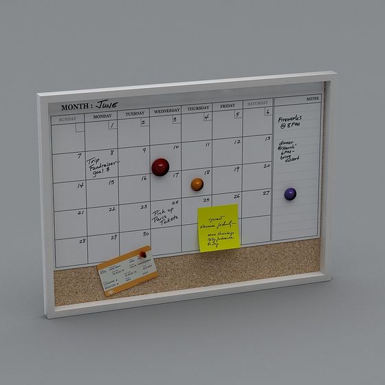 Magnetic Calendar 3D Model