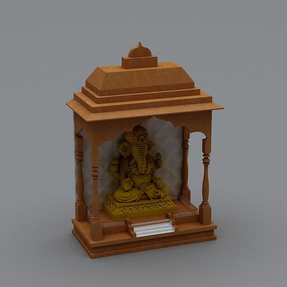 Low Poly Indian Temple Sculpture 3D model