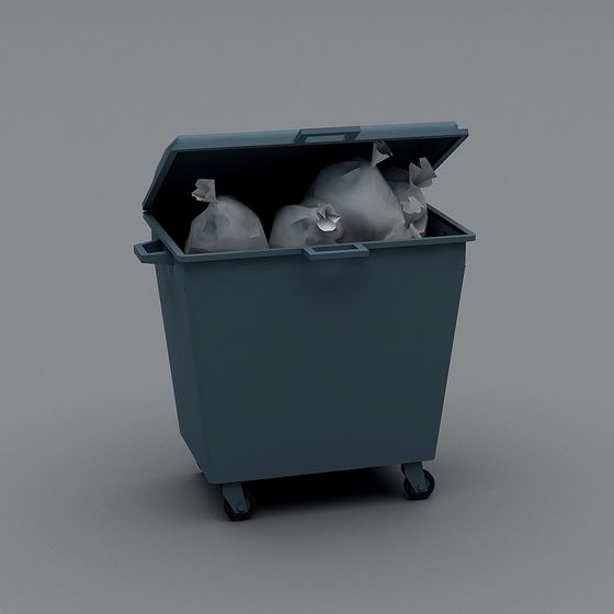 Realistic Trash Can 3D Model