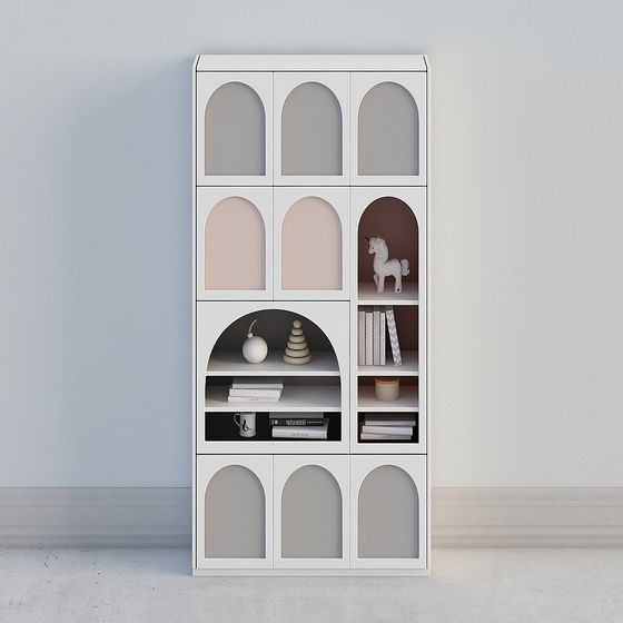 Stylish Low-Poly Bookshelf 3D model for Interior Design