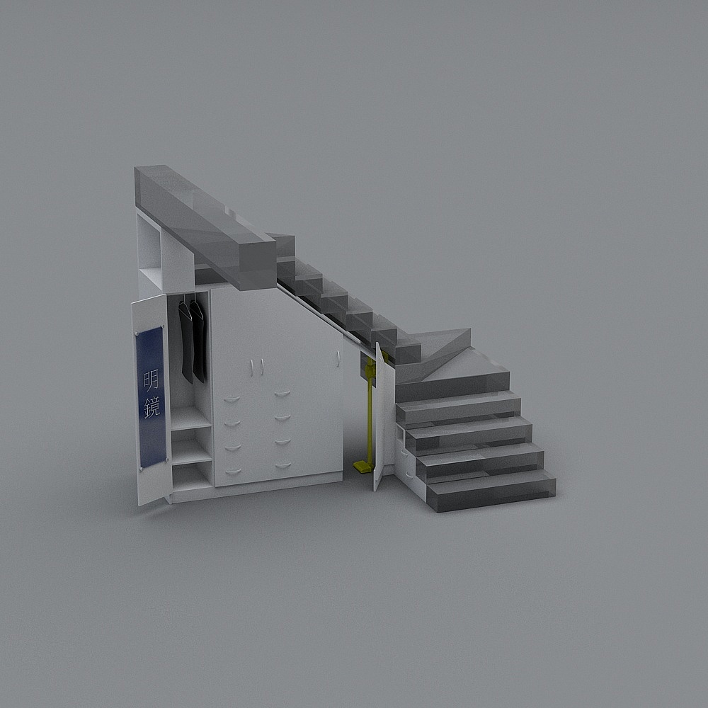 Urban Corner Secret 3D model - Stylish Staircase