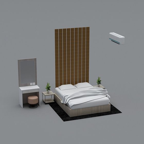 Modern Minimalist Bedroom 3D model