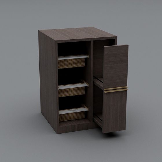 Stylish Minimalist Storage Cabinet 3D model