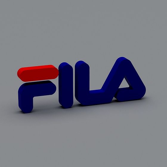 FILA Logo 3D Model in Low Poly Style