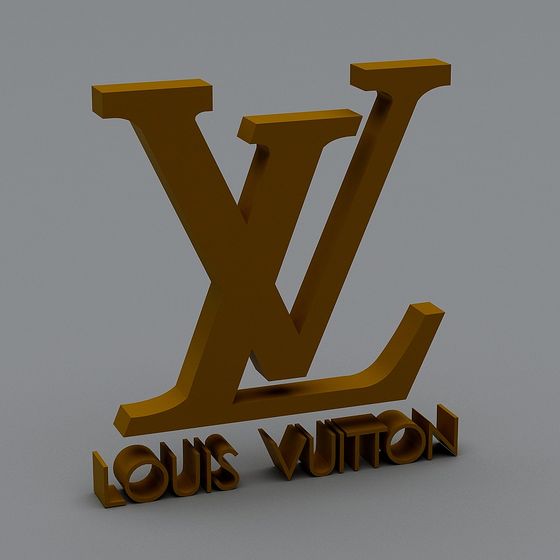 Elegant Low-Poly Louis Vuitton 'LV' 3D model