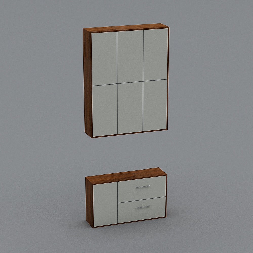 Modern Minimalist Low-Poly Furniture Set 3D model