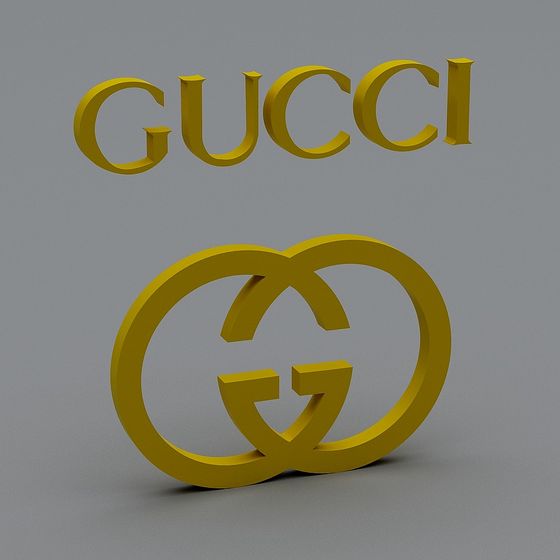 GUCCI Inspired Golden Double G Sign 3D model