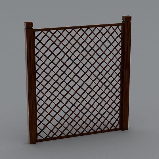 Unique Low-Poly Wooden Fence 3D Model