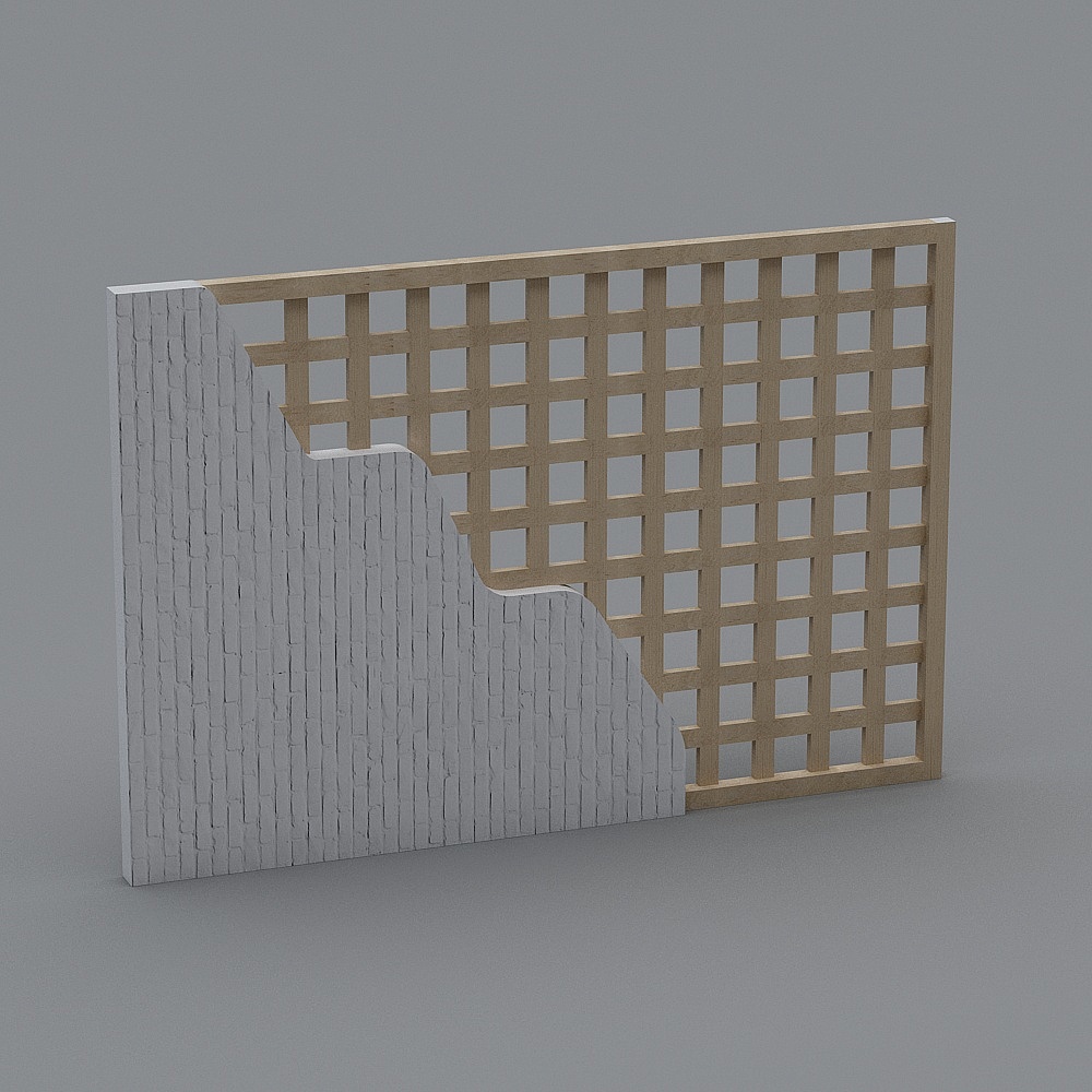 Low Polygon Brick Screen 3D model