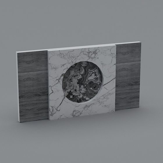 Elegant Earth Color Screen Divider 3D model