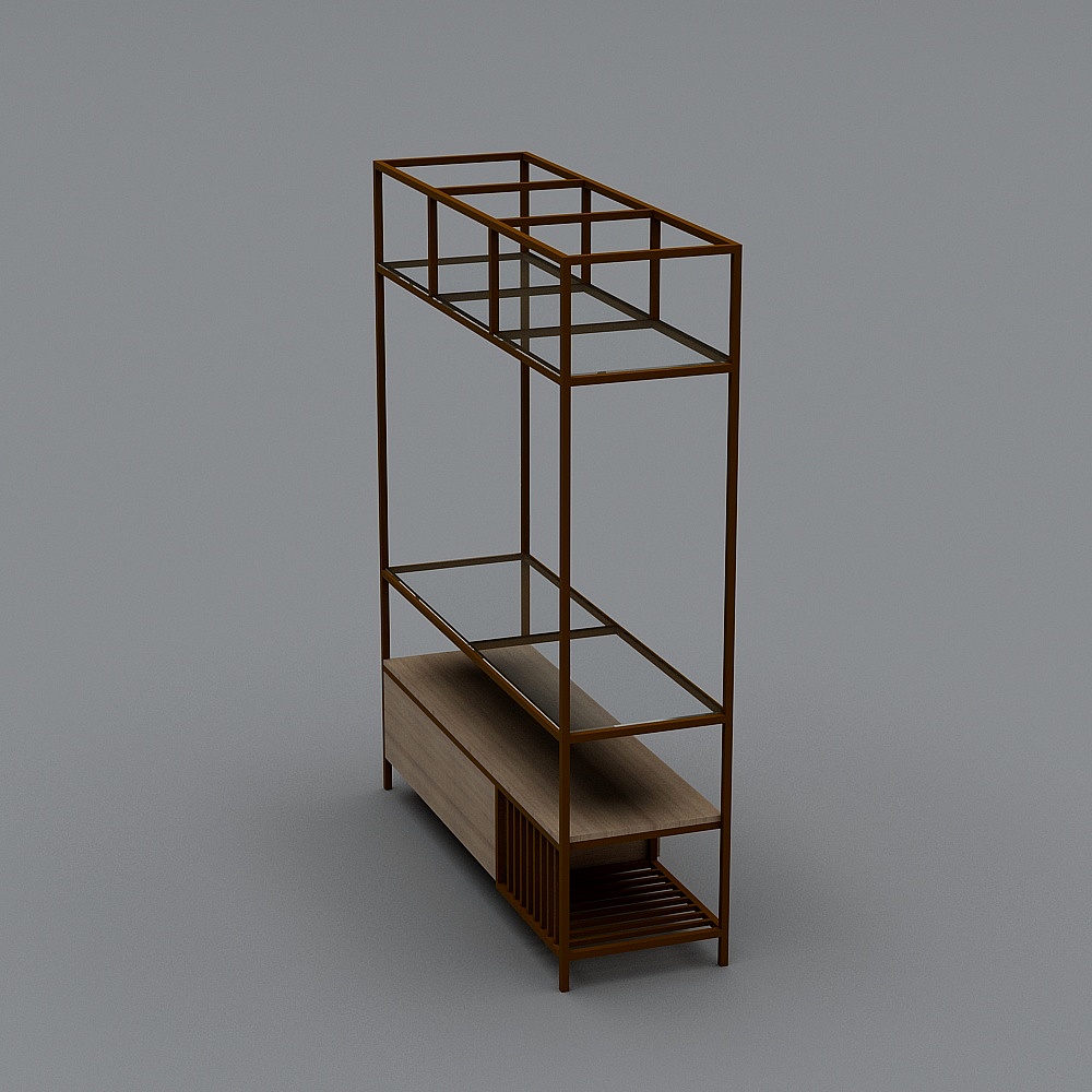 Elegant Metal Bookshelf 3D model for Modern Interiors