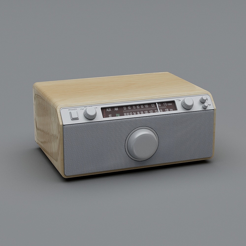 Radio en bois gris