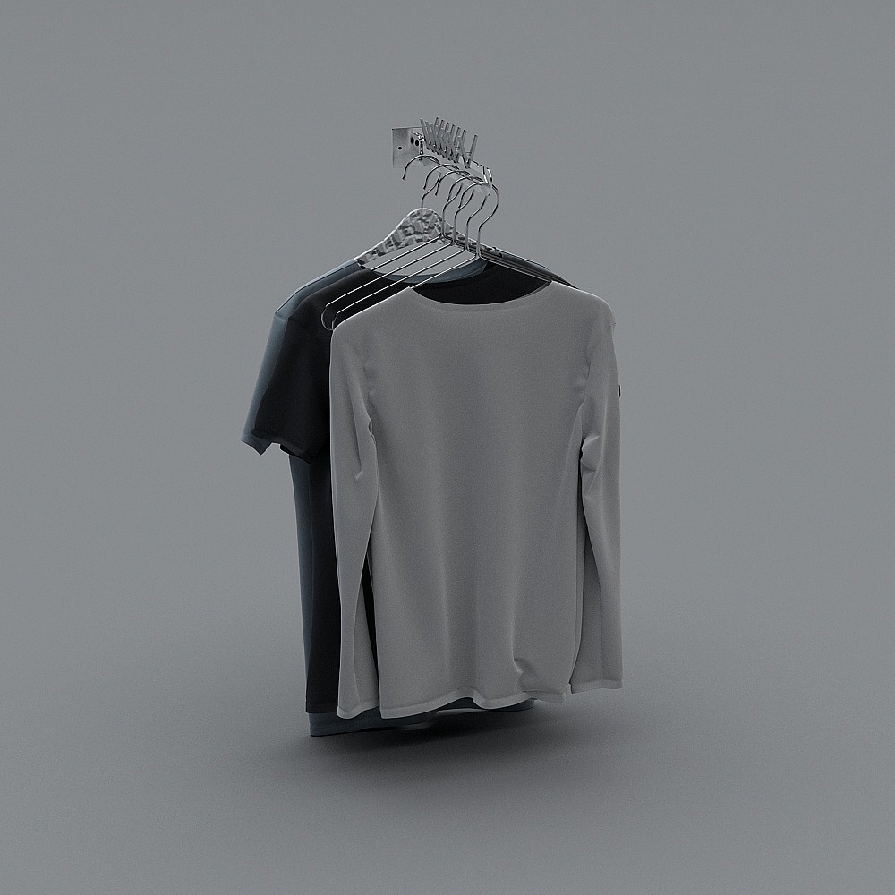 Modern Low-Poly T-Shirt Rack 3D model