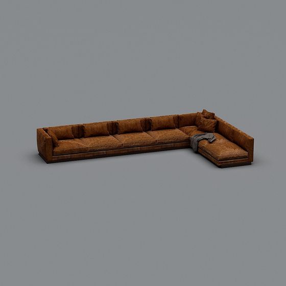 Chic Low-Polygon Sofa 3D model for Contemporary Spaces
